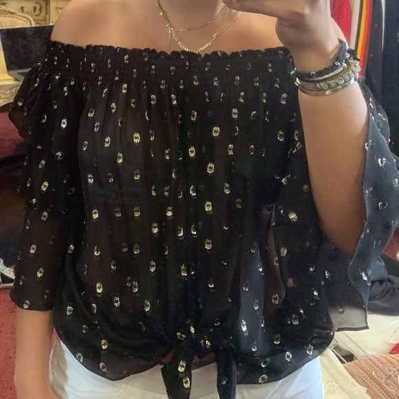 Nicole Miller Off the Shoulder Top - Picture 3 of 3